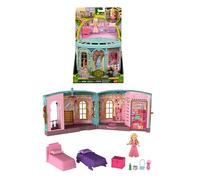 Mattel Universal Wicked - Dormitorio Popolare, set ispirato al film con 3 aree di gioco e mini bambola Glinda snodata, 9 accessori inclusi, giocattolo per bambini, 4+ anni, JHC00