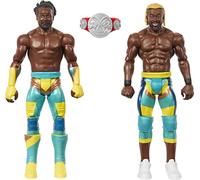 Mattel WWE Championship Showdown - The New Day Kofi Kingston e Xavier Woods, set da 2 action figures alti 15+ cm e articolati con tecnologia TrueFX, giocattolo per bambini, 6+ anni, HLL79