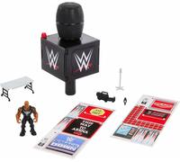 Mattel WWE Knuckle Crunchers 2-in-1 Microphone & Playset with Action Figure & 2