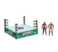 Mattel WWE - Regole della Bloodline, set ring con anello e 2 personaggi inclusi, con le superstar The Rock e Roman Reigns alti 15+ cm da collezione, 6+ anni, JDB55
