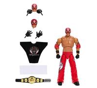 Mattel WWE Ultimate Edition, Rey Mysterio, action figure articolata da collezione con accessori, tecnologia TrueFX, teste e mani intercambiabili, giocattolo per bambini, 8+ anni, HVV70