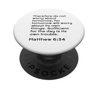 Matteo 6, 34, Non preoccuparti per domani, JNF, Christian PopSockets PopGrip Adesivo