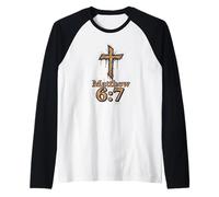 Matteo 6:7 Versetto della Bibbia Parole di Dio Maglia con Maniche Raglan