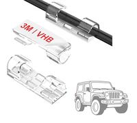 Matter Shaping Engineering Clip per cavi per auto, autoadesive, 3M, organizer trasparente per cavi di ricarica e fili AUX, 28 mm x 10 mm x 6 mm, confezione da 20