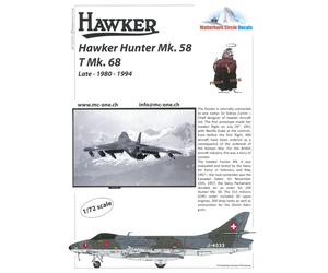 Matterhorn circle 72020 Hawker Hunter MK.58 T Mk 68 Late Decalcomanie MC72020