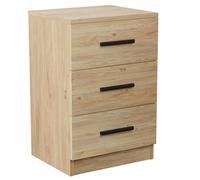 mattfy - Comodino stile nordico modello Dagna con 3 cassetti, design pratico ed elegante, colore rovere miele, dimensioni: 40 cm larghezza x 59,5 cm altezza x 35 cm profondità