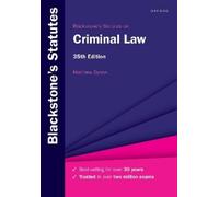Matthew Dyson Blackstone's Statutes on Criminal Law (Tascabile)