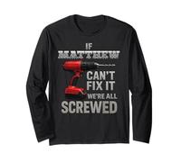 Matthew Nome If Cant Fix It Personal Man Marito Handy Manly Maglia a Manica