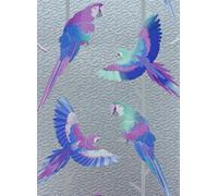 Matthew Williamson Carta da parati Arini - Metallic Silver/ Purple/ Persian Blue