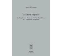 Matti Miestamo Standard Negation (Copertina rigida)