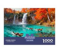 Mattina d'autunno ai Laghi di Plitvice Puzzle in Legno Impermeabile Puzzles Da 1000 Pezzi Regali Per Adulti Sfidanti E Rompicapo Giochi Educativi