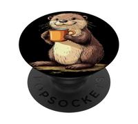 Mattina Vibes con una lontra accogliente e una tazza PopSockets PopGrip Adesivo