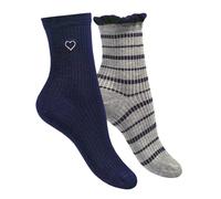 MATTIOLI Calze corte donna con orsetto o righe, 2 paia