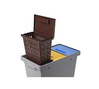 MATTIUSSI POLYMAX + UMIMAX: Mini Sistema per la Raccolta Differenziata con Contenitore per Umido, 40 lt Totali + 6 lt, Plastica, Giallo e Blu