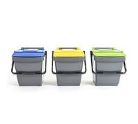 MATTIUSSI ECOLOGIA TRIS CONTENITORI IMPILABILI PER RIFIUTI EASY TWIN 30L