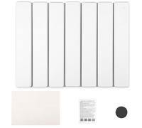 Matto da asciugare di pietra 40 x 30 cm, pieghevole, scolapiatti, antiscivolo, assorbimento dell'acqua, isolamento termico, stoviglie da appoggiare (bianco, 40 + 30 cm)