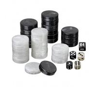 Mattoncini - Backgammon - Grande - 34 X 10 MM - Plastica - Nero Bianco - Incl.