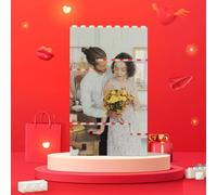 Mattoncini costruzione personalizzati con foto, Puzzle di blocchi personalizzati, Immagine a forma di Rettangolo verticale, Regali di San Valentino personalizzati per lui, lei, coppie