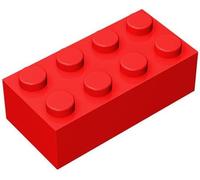 Mattoncini da costruzione classici 2 x 4, 100 pezzi, compatibili con Lego Parts 3001, set da gioco creativo, 100% compatibile con Lego e tutte le principali marche di mattoni (colore: rosso)