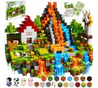 Mattoncini magnetici da costruzione, 200 pezzi, mattoncini magnetici a partire dai 4 anni, case, foreste, temi animali, case impilabili, giocattolo creativo a partire dai 4, 5, 6, 7 anni, per ragazzi