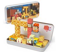 Mattoncini magnetici da viaggio con scatola in metallo - 35 pezzi di ingegnere magnetico per bambini, gioco da viaggio STEM per viaggi in auto, giocattolo educativo regalo a partire dai 3 anni in su