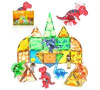 Mattoncini Magnetici Giocattoli Blocchi a Forma di Dinosauri per Bambini dai 3-12, Costruzioni Creative Impilabili con Educativi, per Ragazzi e Ragazze in Età Prescolare dai 1-3 Anni per Imparare STEM