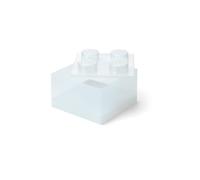 Room Copenhagen LEGO Storage Brick 4 manopole Glitter Light Translucent - Scatola portaoggetti impilabile in plastica con coperchio, per bambini e adulti, organizer da scrivania e scatola dei