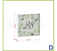 MATTONELLA IN CERAMICA CON APPENDINO NUMERO CIVICO CON DECORO PERSONALIZZABILE