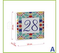 MATTONELLA IN CERAMICA CON APPENDINO NUMERO CIVICO CON DECORO PERSONALIZZABILE