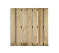 Mattonella in Legno 50x50 cm da Esterno - Piastrella Zigrinata per Pavimento Giardino o Terrazzo - 7 Listelli in Conifera Impregnata in Autoclave - Antiscivolo - Resistente agli Agenti Atmosferici