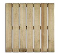 Mattonella per Pavimenti da Esterno 50x50x2,8 cm 7 Listelli Zigrinati in Legno di Pino Impregnato PEFC