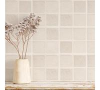 Mattonelle Adesive 15X15 Beige Adesivi Per Piastrelle,Pvc Autoadesivo Resistente Al Calore Impermeabile Piastrelle,Piastrelle Da Bagno, Decorazione Domestica(50Pcs)