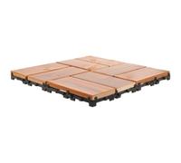 Mattonelle da Esterno ad Incastro in Legno e Plastica per Patio | Struttura a Doghe Superficie Scanalata, a Incastri, per Balcone e Sentieri Giardino