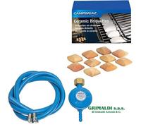 MATTONELLE IN CERAMICA + KIT REGOLATORE TUBO E FASCETTE PER BARBECUE CAMPINGAZ