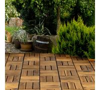 Mattonelle IN Legno Acacia Piastrelle Terrazzo 30x30 CM Boden Klickfliese 30er (