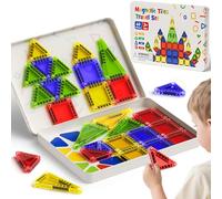 Mattonelle Magnetiche da Viaggio per Bambini, Portatili da Viaggio Mini Piastrelle Giocattoli Magnetici Scatola da Costruzione, Giocattolo Regalo per Bambini di 3+ (40pcs Magnetiche Mattonelle)