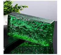 Mattoni in Vetro ad Alta Trasparenza con Motivo a Cristalli di Ghiaccio, Mattoni in Vetro Solido Rettangolari, Utilizzati in Campo Edilizio per la Ristrutturazione di Case,Verde,4 Pack