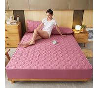 Mattress Protector Cotone Mattret-Materasso trapuntato Il coperchio del materasso agisce come un foglio adatto, un coperchio dei letti adatto, rosa calda 2120 x 200 x 25 cm
