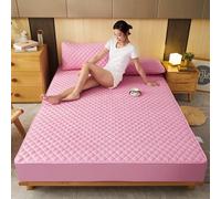Mattress Protector Cotone Mattret-Materasso trapuntato Il coperchio del materasso agisce come una foglia, un letto aderente i letti appropriati, rosa, 180 x 200 x 25 cm