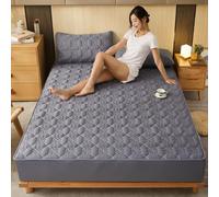 Mattress Protector Tai-TASE, Cotone trapuntato spesso agisce come un foglio un coperchio del letto aderente, letti adatti, grigio 2 48x74cmx2