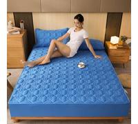 Mattress Protezione Cotone Catturato spessore materasso agisce come un foglio un coperchio del letto adatto, blu 2 150x200x25cm