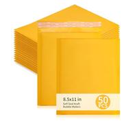 MATUFF Buste a bolle d'aria in carta kraft, confezione da 50, dimensioni esterne 22,9 x 31,8 cm, dimensioni utilizzabili 21,6 x 27,9 cm, buste imbottite impermeabili imbottite per piccole imprese
