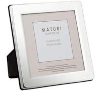 Maturi Cornice per foto placcata in argento - Finitura con bordo piatto 10,2 x 10,2 cm
