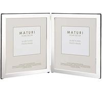 Maturi Cornice portafoto doppia placcata in argento - Ritratto con bordo piatto 13 x 18 cm
