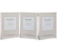 Maturi Cornice portafoto tripla placcata in argento - Ritratto con bordo sottile 15 x 20 cm