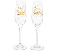 Maturi Set di due flute da champagne Life's Bubbly, 220 ml, in confezione regalo