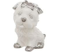Maturi - Statuetta di cane in ceramica bianca