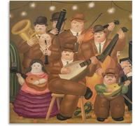 Matvsd Kohecs Dipinto di Fernando Botero《The Musicians》Poster Stampe su tela di Fernando Botero Illustrazioni murali astratte per ufficio Decorazioni murali 40x40cm Senza cornice