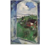 Matvsd Kohecs Famoso Marc Chagall La Finestra Poster Astratto Tela Arte Della Parete Marc Chagall Stampe Pittura Estetica Per Home Decor Immagine 50x75cm Senza Cornice