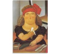 Matvsd Kohecs Fernando Botero《Donna Che Mangia Una Bannana》Poster Fernando Botero Tela Arte Della Parete Fernando Botero Stampe e Pittura per Home Decor 40x65cm Senza Cornice